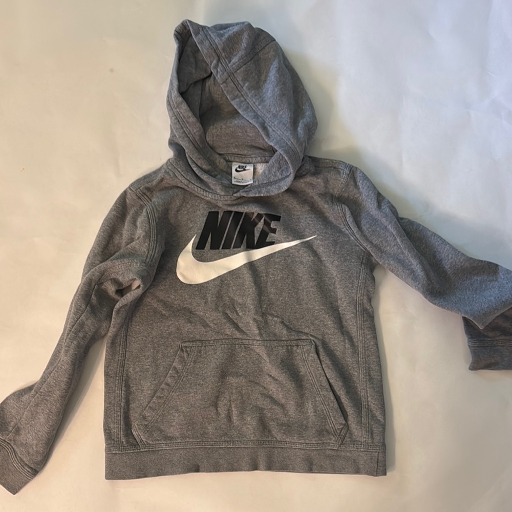 Nike Gray Pullover Hoodie with Swoosh Logo